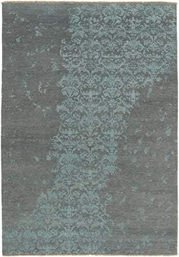 Nain Trading Sindhi 244x172 Oriental Rug Hand-Knotted Carpet Dark Grey/Light Blue Indien Design Modern