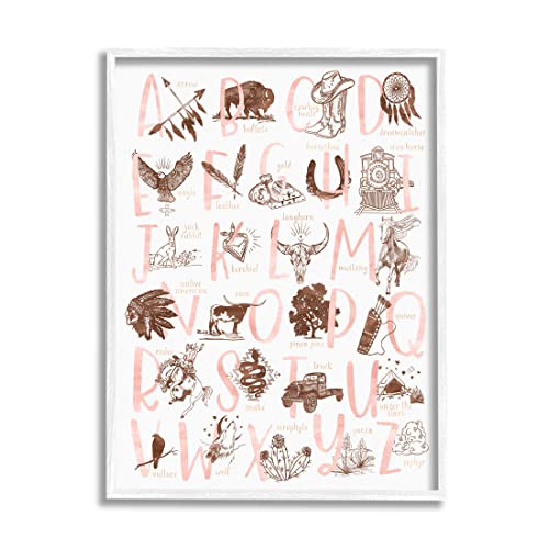 Stupell Industries Southwestern Style Alphabet Learning Giclee Framed Wall Art,…