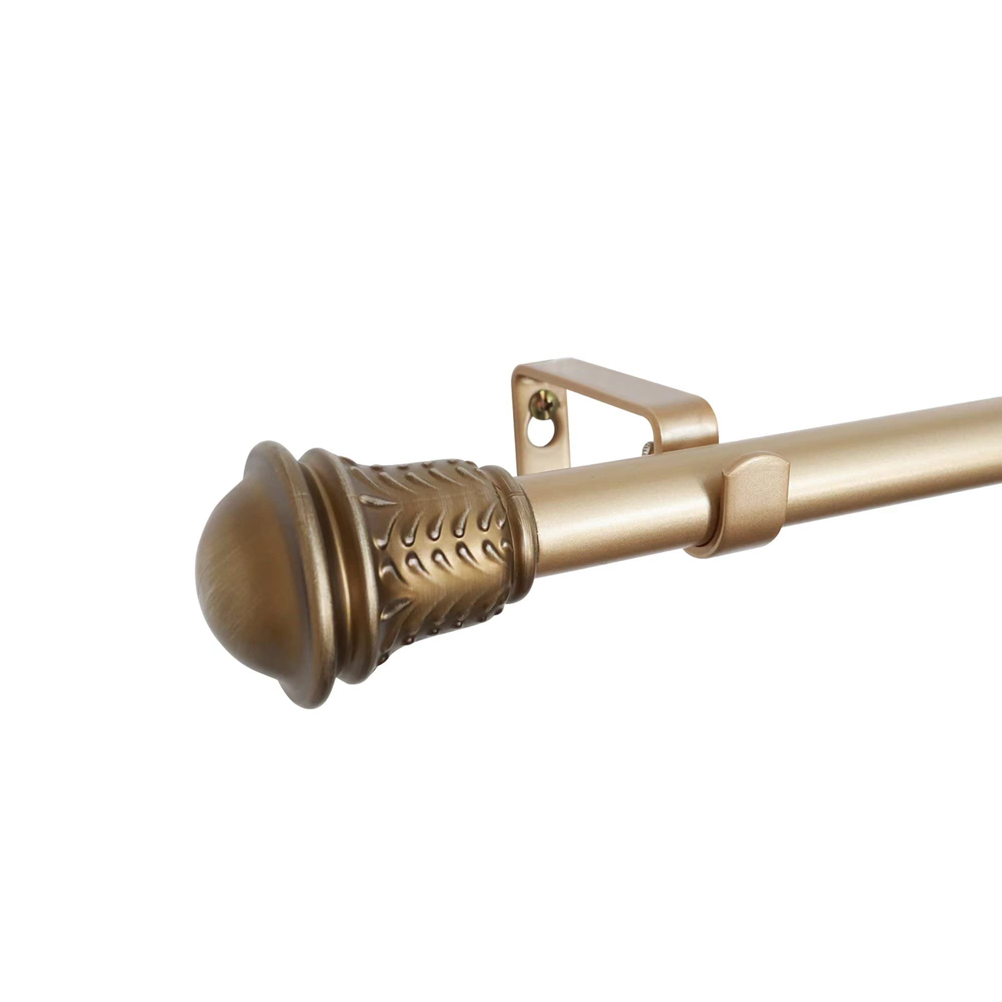Photo 1 of 3/4" KNOB CAP SINGLE ROD SET 18-36" ANTIQUE VINTAGE BRASS