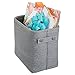 mDesign Fabric Storage Box – Household Storage Basket with Integrated Handles - Perfect for Holding Towels and Bathroom Accessories – Charcoal