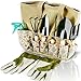Scuddles Garden Tools Set - 8 Piece Heavy Duty Gardening Kit With Storage Organizer, Ergonomic Hand Digging Weeder Rake Shovel Trowel Sprayer Gloves Gift for Men Or Women primary