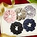 Ahoney 5 Pack Large Chiffon Flower Hair Scrunchies Elastics Hair Scrunchie Scrunchy Hair Ties Ponytail Holder for Women