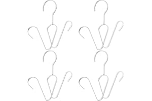 SEWACC 4pcs Stainless Steel Shoe Drying Rack with Double Hanging Hooks Closet Shoe Organizer for Boot