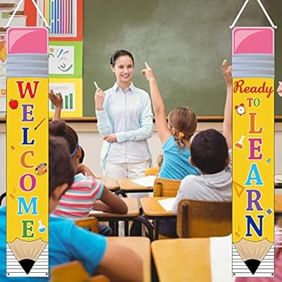 Pencil Back To School Banner For First Day Of School Decorations