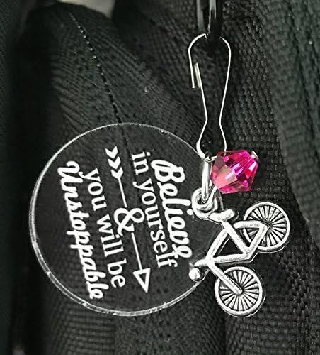 Cycling Gifts, Cycling Gift for Girls, Womens Cycling Gift, Cycling Bag Charm, Cycling Accessories, Cycling Zipper Pull, Bicycle Gift