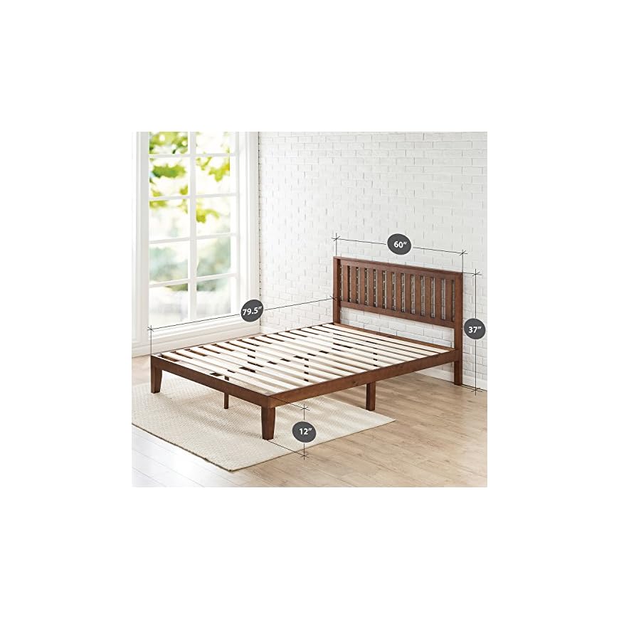 Zinus Vivek 12 Inch Wood Platform Bed with Headboard / No Box Spring