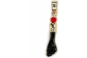 14kt Gp Black Hand Evil Eye Lucky Charm Pendant Azabache Mal De Ojo Dije by MIA
