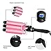 Waker Fast Heating 3 Barrels Curling Wand Curlers Hair Waver Iron Salon Hair Styling Tool For Long Hair with LCD Display,1 Inch Barrel
