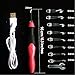 eQFeast Improved Black Marked Size - Rechargeable Lighted Crochet Hooks with Interchangeable Heads(9 Sizes,2.5mm to 6.5mm)-LED Lite Hooks Sets for DIY Weave Yarn
