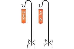 Ottsuls Shepherd-Hooks Adjustable for Bird-Feeder Lantern Plant-Hook Garden-Stake - Plant Stand Hanger for Outdoor Flower Basket, Bird Feeder Hanger Weddings Decor