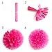 Coceca 21Pcs Tissue Paper Pom Poms Pink Paper Pom Poms 14 Inch, 12 Inch, 10 Inch, 8 Inch Pink Set Flower Ball for Birthday Wedding Party Outdoor Baby Shower Decoration