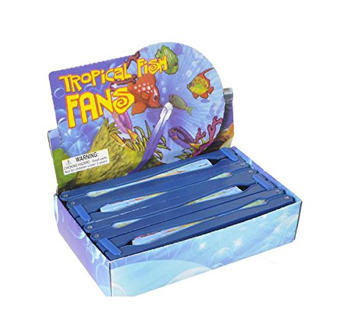 Bargain World 10" Tropical Fish Folding Fans [12-Pack] | Fun & Exciting Hand Fans For Kids & Teenagers From Our Huge Collection | Sticky Notes Included - Thumbnail 5