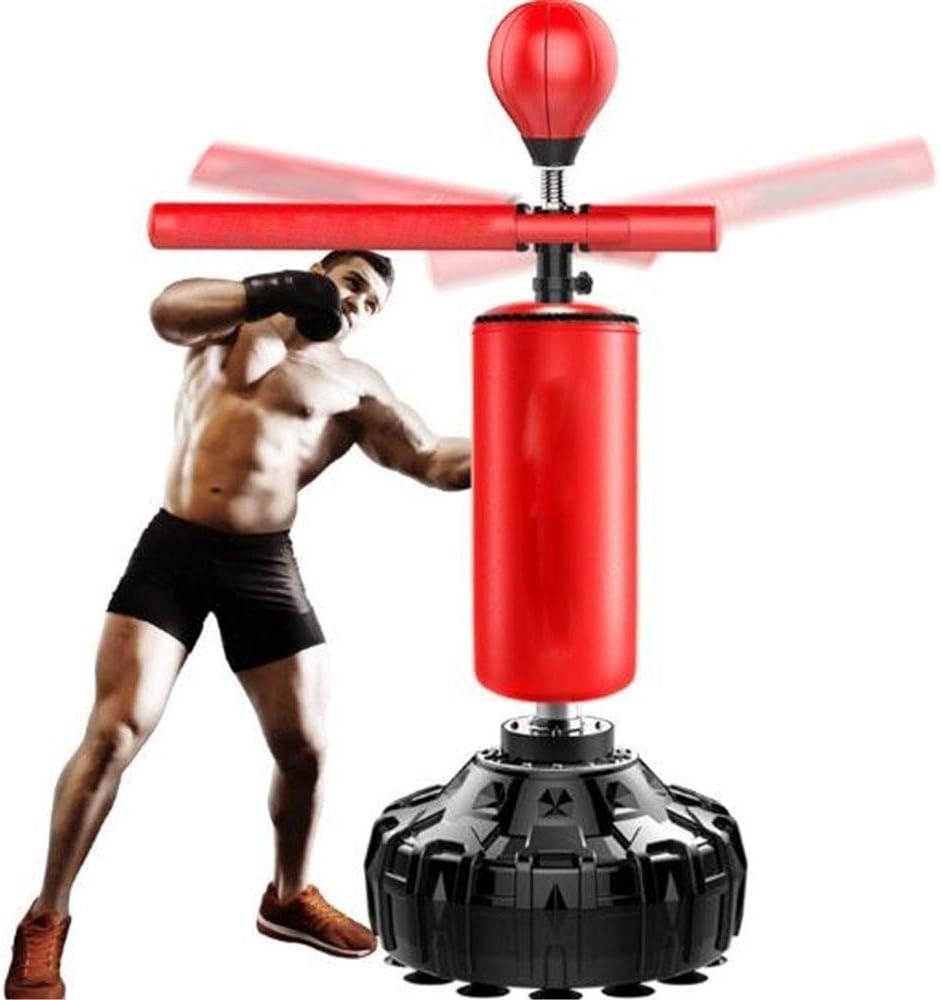 ZAIHW Freestanding Punching Bag Heavy Boxing Bag Height Adjustable for Adult Youth - Men Stand Kickboxing Bags Kick Punch Bag (Color : Red)