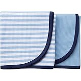 Gerber 2-Pack Boy Thermal Receiving Blanket Blue