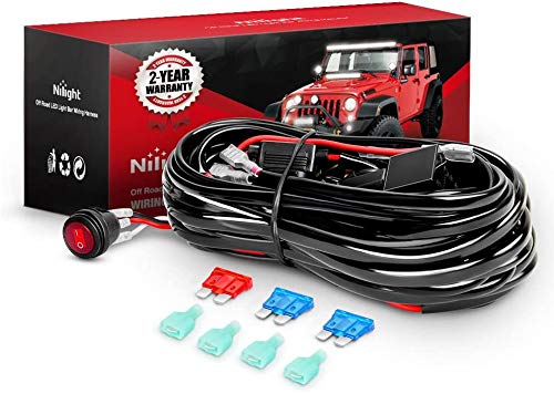 Nilight LED Light Bar Wiring Harness Kit 12V 2.5M On Off Switch Power Relay Blade Fuse for Off Road Lights LED Work Light