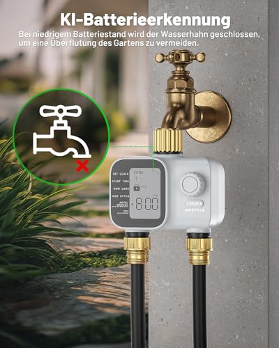 Unistyle Irrigation Computer 2 Outputs | New Edition 2026 - Automatic Garden Watering, Easy and Intuitive Operation, Brass Connection in Heavy Design, Flexible Irrigation Programs