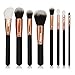 BeautyKate 8pcs Makeup Brushes Set Cosmetic Blusher Eye Shadow Brush Set Kit (Black Rose Gold)