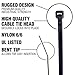 Cambridge ZipIts Nylon 6/6 UL Listed Cable Ties 11-in 75 Lb Tensile Strength Standard Duty Self Locking UV Resistant Black Zip Ties, 1,000 Pack, Contractor Quality and Strength