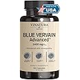 VINATURA Blue Vervain Advanced with Ashwagandha - 1400mg per serv, Blue Vervain Capsules, Blue Vervain Tea Alternative, Brain Health, Stress Relief, Ashwagandha Supplements - 60 Capsules