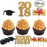 30pcs Graduate Cupcake Topper 2018 Graduation Party Supplies