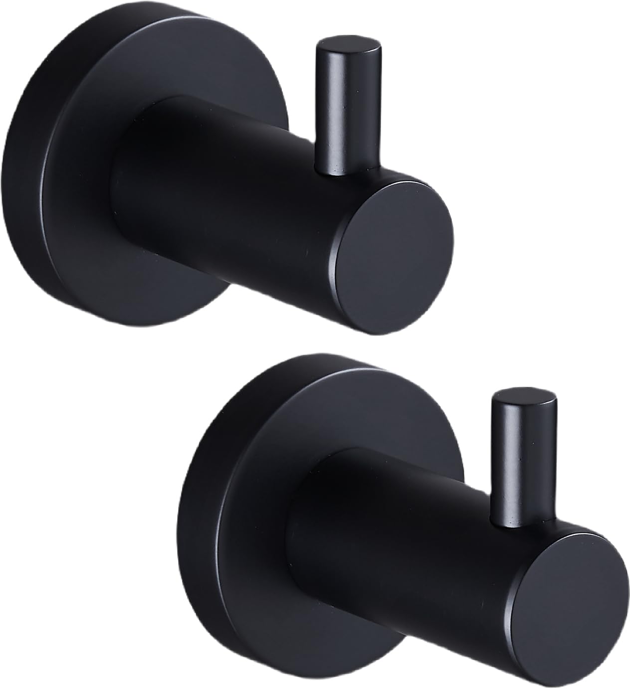 Bath Towel Hooks 2pack Wall Mount Bathroom Robe and Door Hooks Matte Black Bathroom Accessories Gudetap GTA20802B