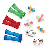 FidgetWidgets 12-Piece Kit + BONUS SURPRISE TOY | Included: 6 Mesh and Marble Toys + 2 Flip Bike Chain Toys + 4 Fidget Pencil Toppers