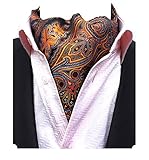 MENDENG Men's Blue Paisley Jacquard Woven Silk Cravat Necktie Scarf Formal Ascot
