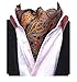 MENDENG Men's Blue Paisley Jacquard Woven Silk Cravat Necktie Scarf Formal Ascot