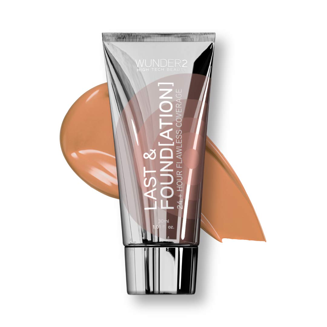 WUNDERBROW Last & Foundation Makeup with 24+ Hour Coverage and Hyaluronic Acid, Caramel, Vegan and Cruelty-Free