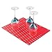 mDesign Silicone Kitchen Sink Protector Mat and Divider - Set of 2, Red