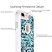 FINCIBO Case Compatible with Apple iPhone 7 Plus/ 8 Plus, Dual Layer Hybrid Protector Case Cover TPU Rhinestone Bling for iPhone 7 Plus / 8 Plus (NOT FIT iPhone 7/8) - Mermaid Scales Blue Wave