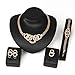 DDLBiz Women Gold Color Wedding Party Rhinestone Necklace Bracelet Ring Earrings Set