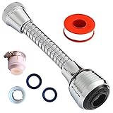 Flexible Faucet Sprayer 360 °Aerator ABS Polished Chrome for Kitchen Sink Tap Co