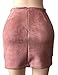 Allegrace Women Sexy Lace Up Bodycon Faux Suede Fashion Big Pocket Mini Skirt Pink S