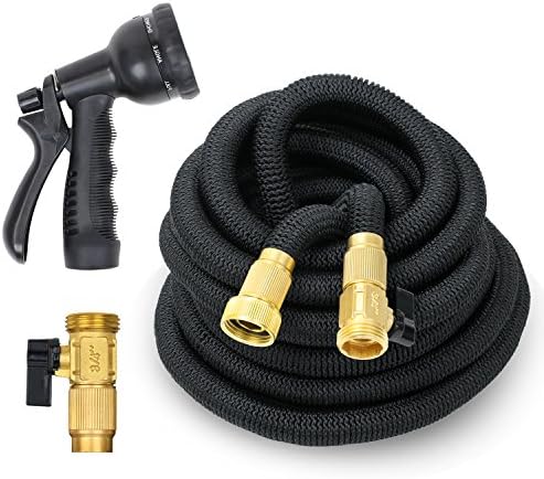 Garden Hose,Expendable Hose 50 Feet,Expanding Garden Hose Set with 8 Pattern Spray Nozzle and Brass Connectors