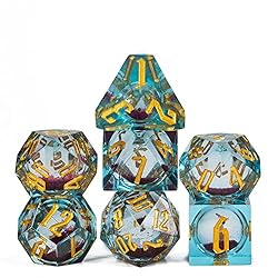 Cusdie Handmade DND Dice, Liquid Core Dice Set D&D