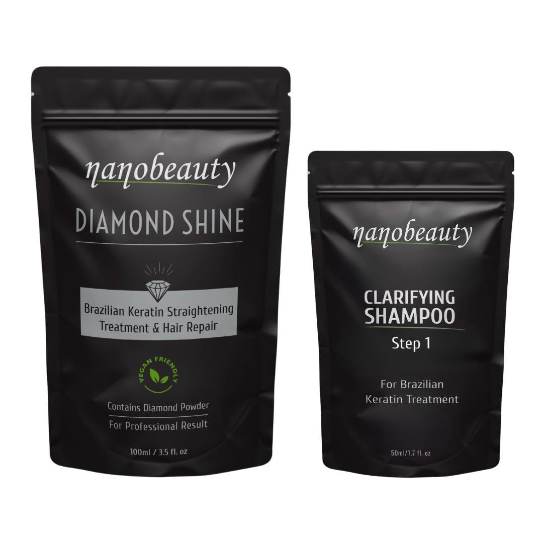 Nanobeauty Brazilian Keratin Hair Treatment, 150ml, Home Kit, Blow dry, Smoothing Straightening with Argan Oil, Vegan Friendly Professional Results 1 -3 Applications
