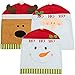 Homecube Chair Back Cover, Christmas Snowman Santa Claus and Santa Deer Chair Back Covers for Dining Room Home Holiday Party, Family Composition,Set of 3