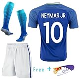 Barcelona Kids Jersey 2017 Football Soccer Away Kit Sportwear Kids Jersey & Shorts & Socks & Free Face Cloth 3-12 YRS (11-12 years)