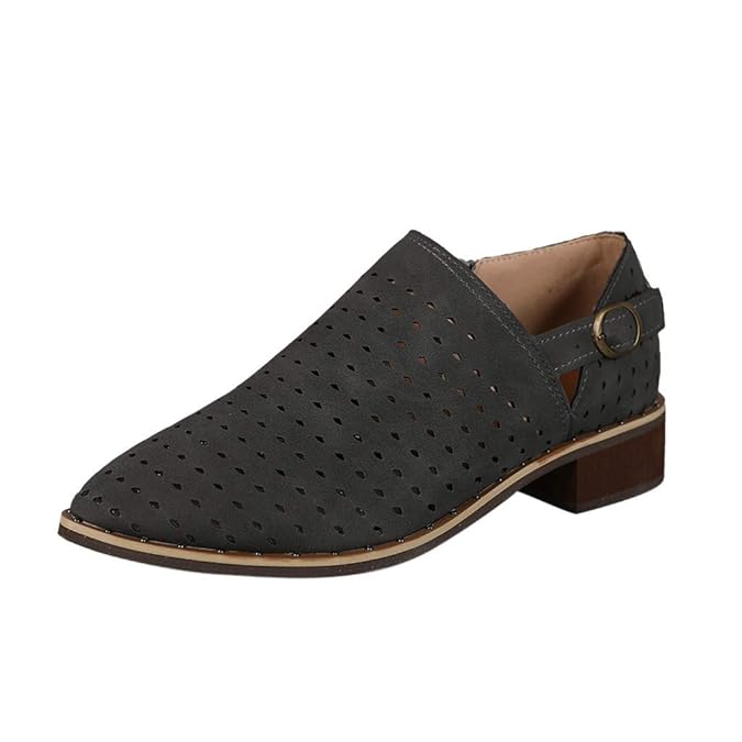 Pingtr - Damen Sandalen - Weinlese-Frauen-Hohle Damen-beiläufige Wohnungen niedrige Pumps Schuhe nackte Stiefelette