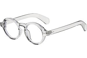 Teumire Round Black Glasses for Men Women Thick Circle Blue Light Glasses Hippie Costume Eyewear