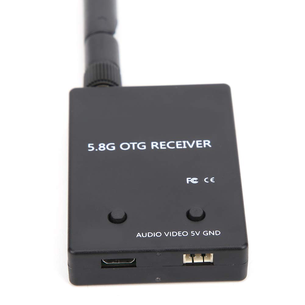 UVC OTG 5.8G 150CH Audio FPV Receiver for Phone and Computer, RP-SMA Female Connector, 2.4 x 1.6 x 0.4in