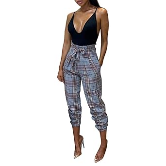 TEELONG Hosen Damen Lässige Bow Lattice Lose Hosen Lange Hosen Jogginghose Trainingshose Trainingsanzüge Overalls Fleece-Hose