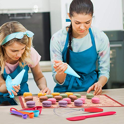 Macaron Kit Silicone Baking Mat - (21pcs Set), Macaron silicone mat baking set, Macaroon Piping Bag and Piping Tip for Beginner and Professional.