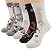 Lovful Lady's 5 Pack of Fashion Cartoon Dog Animals Cute Socks, Multicoloured