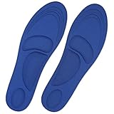 Dr. Foot's Shock Absorption insoles, diabetic Anti-Sweat Foam Comfortable Insoles for Arch Support (M | 5~9 US Women's, Blue)