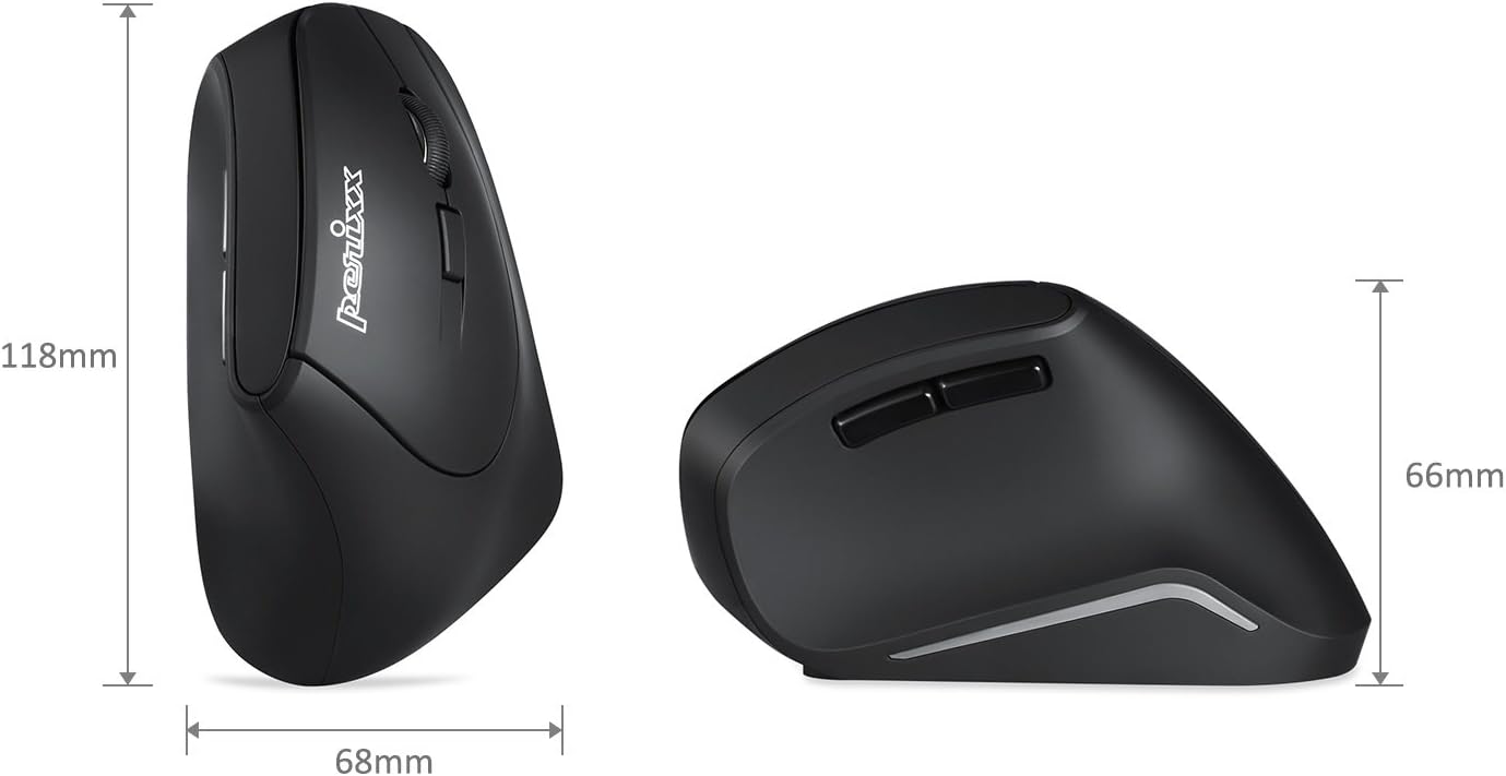 Perixx PERIMICE-715II Wireless Ergonomic Vertical Mouse - 2.4 G - 800/1200/1600 DPI - Right Handed Natural Ergonomic Vertical Design - Image 3