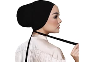 Hophor Women Under Scarf Hat Hijab Cap Islamic Muslim Under Scarf Hijab Cap with Tie-Back Closure
