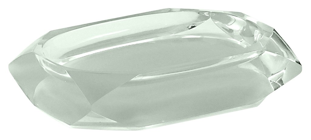 Gedy Chanelle Soap Dish, Resin, Green, 7.8 x 12 x 2.8