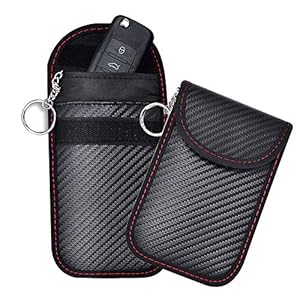2 Autosleutel Signaal Blocker Pouches,Premium Faraday Cage Autosleutel Protector,RFID blokkeren Faraday Case Protector…